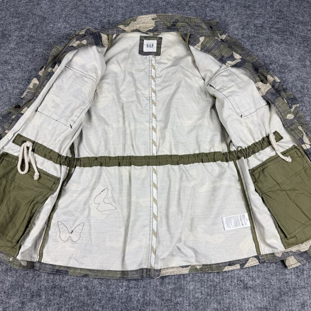 GAP Jacket Women XS Green Camo Butterfly Utility Military Grunge - Picture 11 of 16